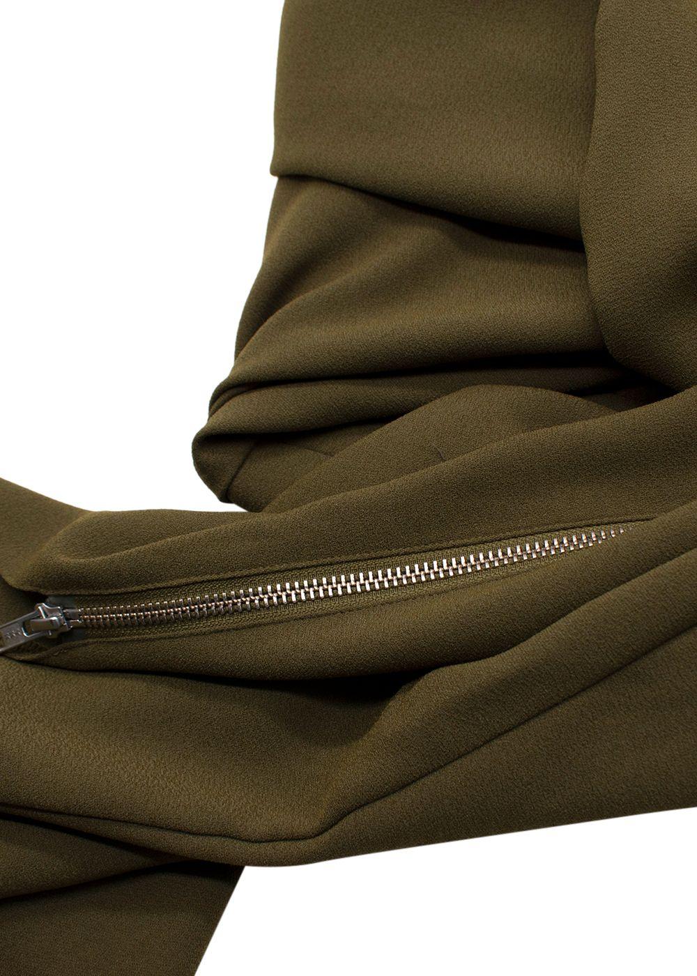 Alex Perry Olive Green Strapless Stretch Cup Dress