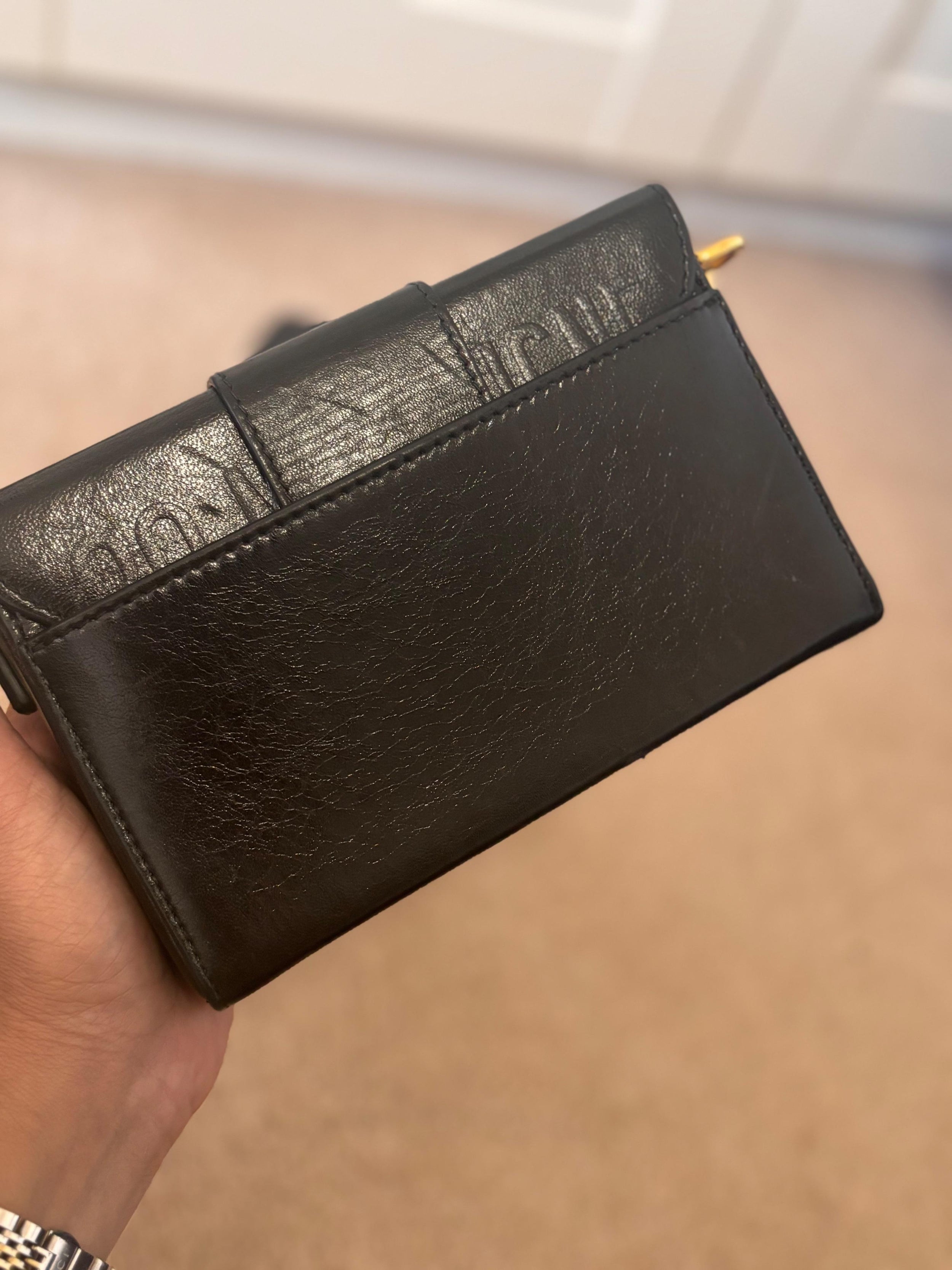 Small Black Leather Montaigne 30 Bag