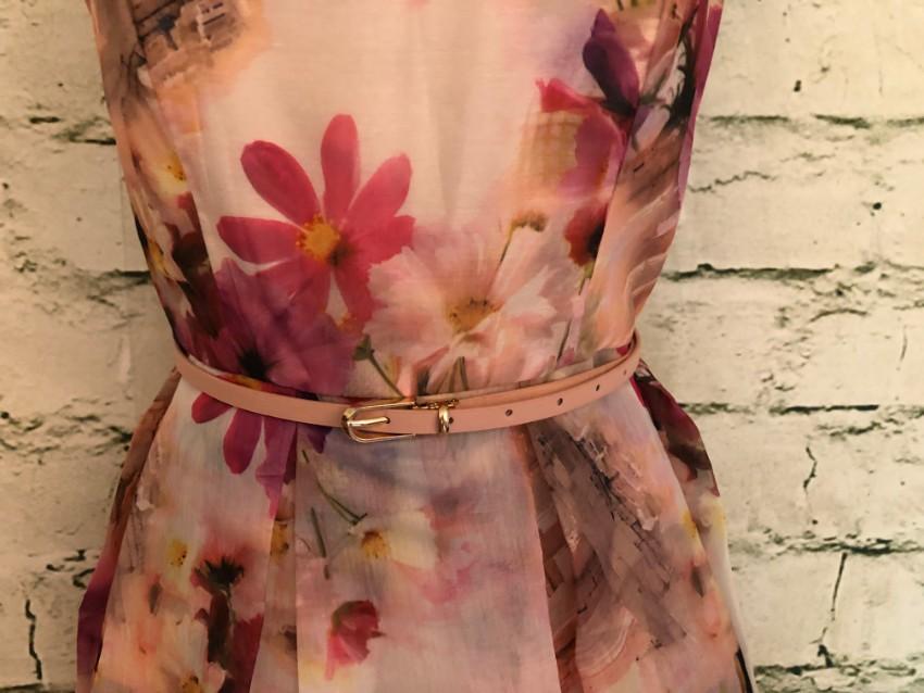 Mikael Aghal Organza Floral Print Dress