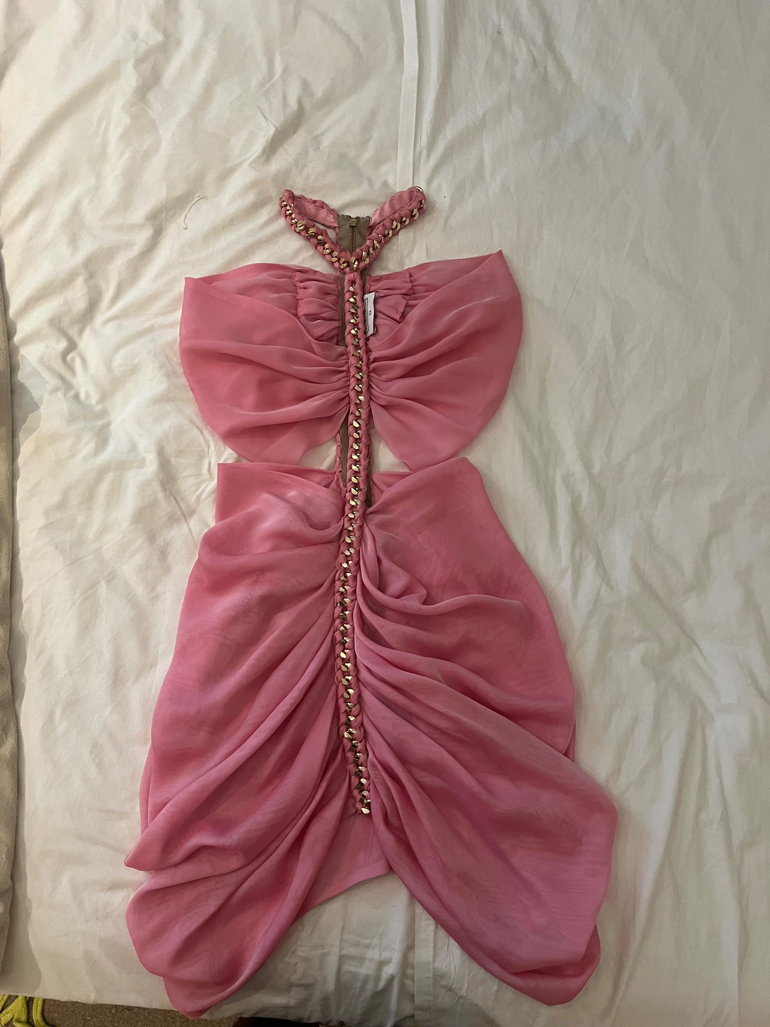 The Doll's House Pink Draped Karlie Mini Dress