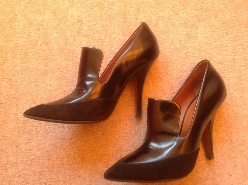 Celine Leather & Velvet Booties