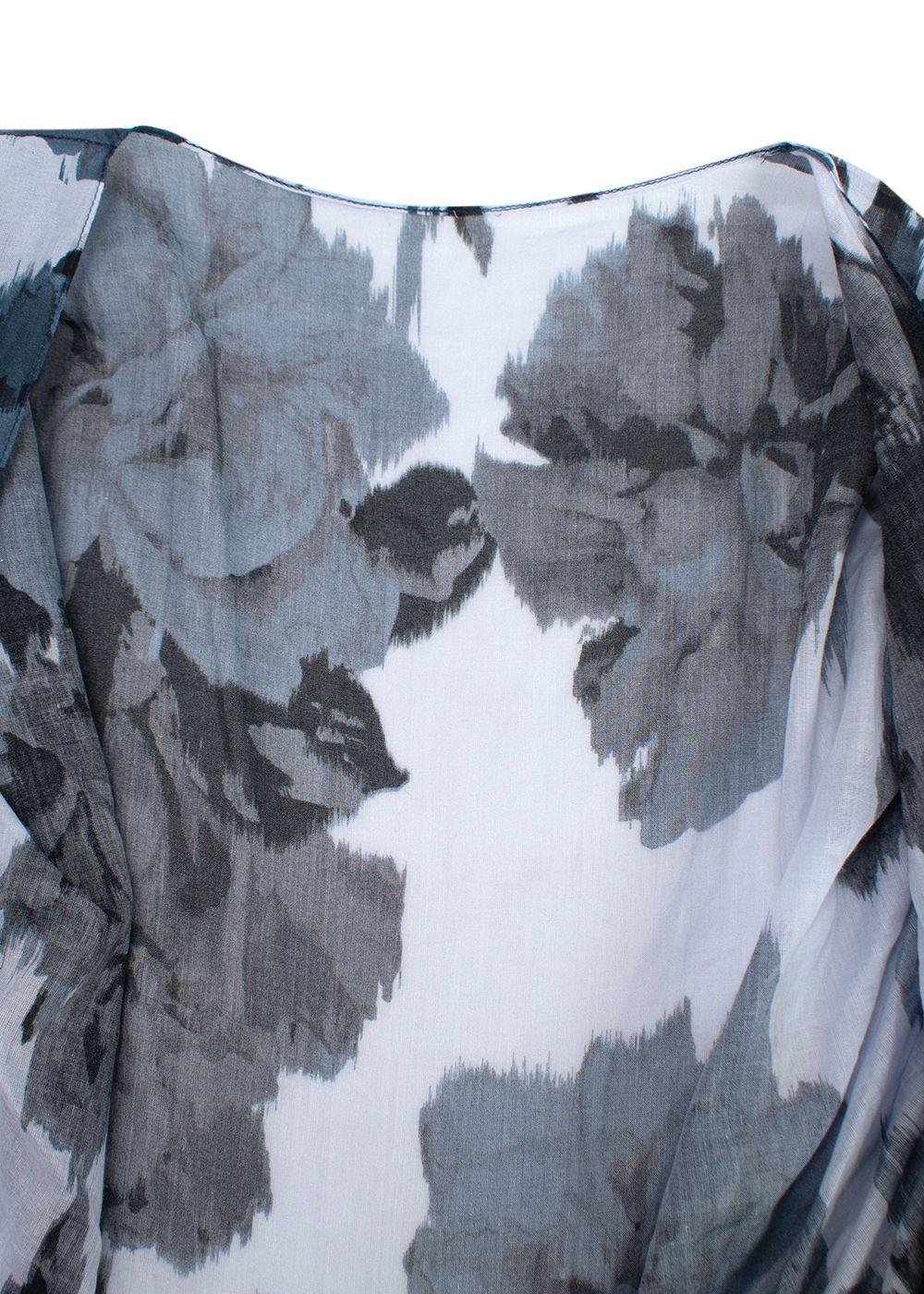 Alexandre Vauthier Asymmetric gathered printed cotton-gauze wrap dress