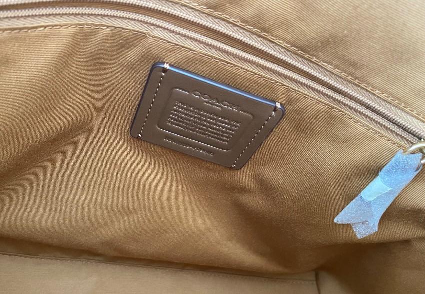 Coach caramel leather shoulder tote bag