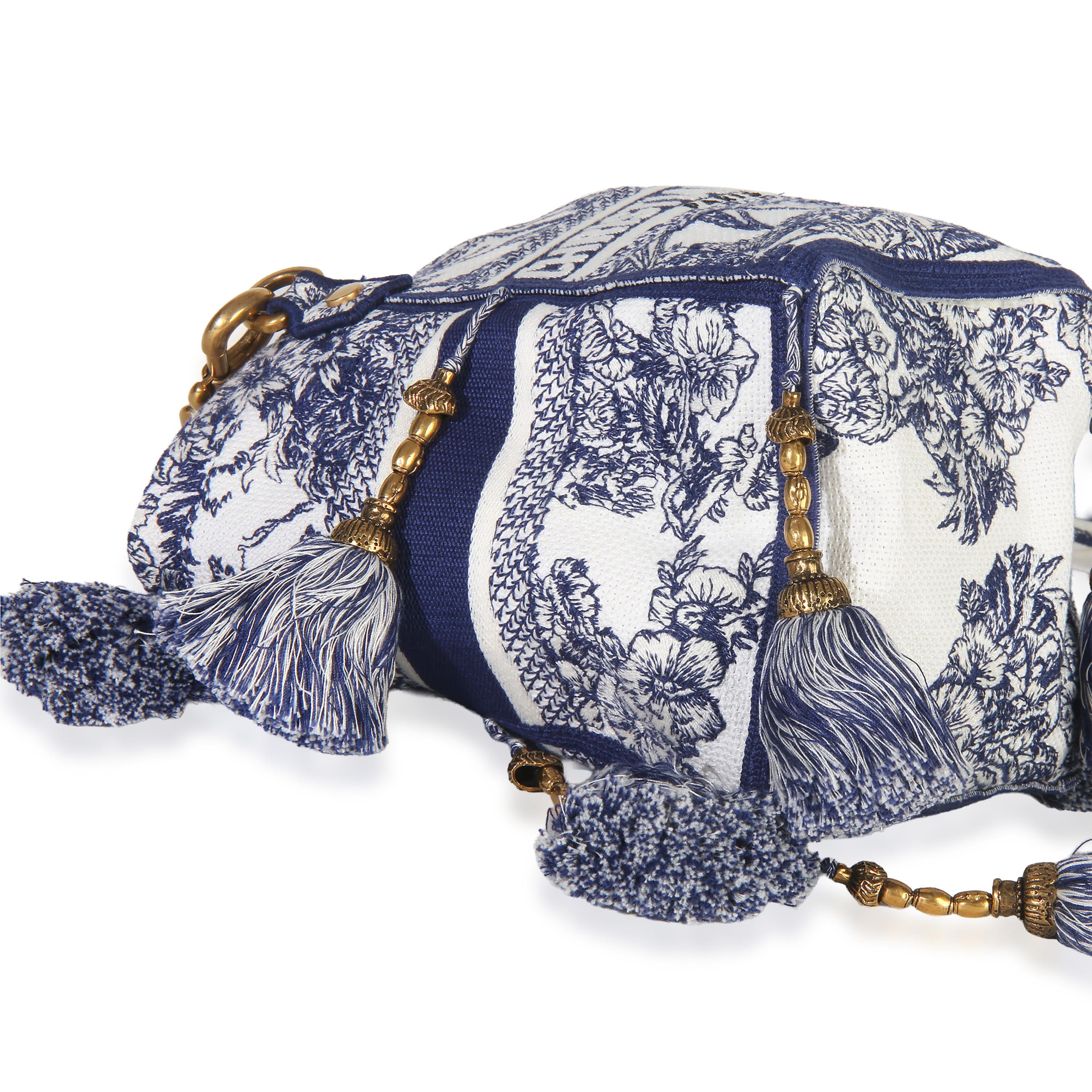 Christian Dior  Toile de Jouy Embroidery D-Bubble Bucket Bag