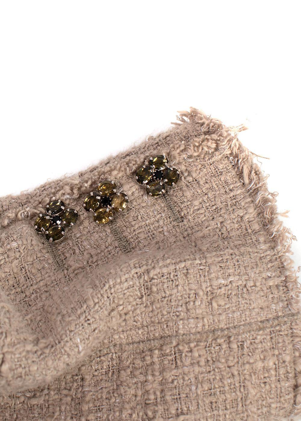 Dolce & Gabbana Beige Tweed Double Breasted Jacket