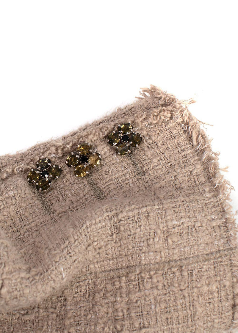 Dolce & Gabbana Beige Tweed Double Breasted Jacket