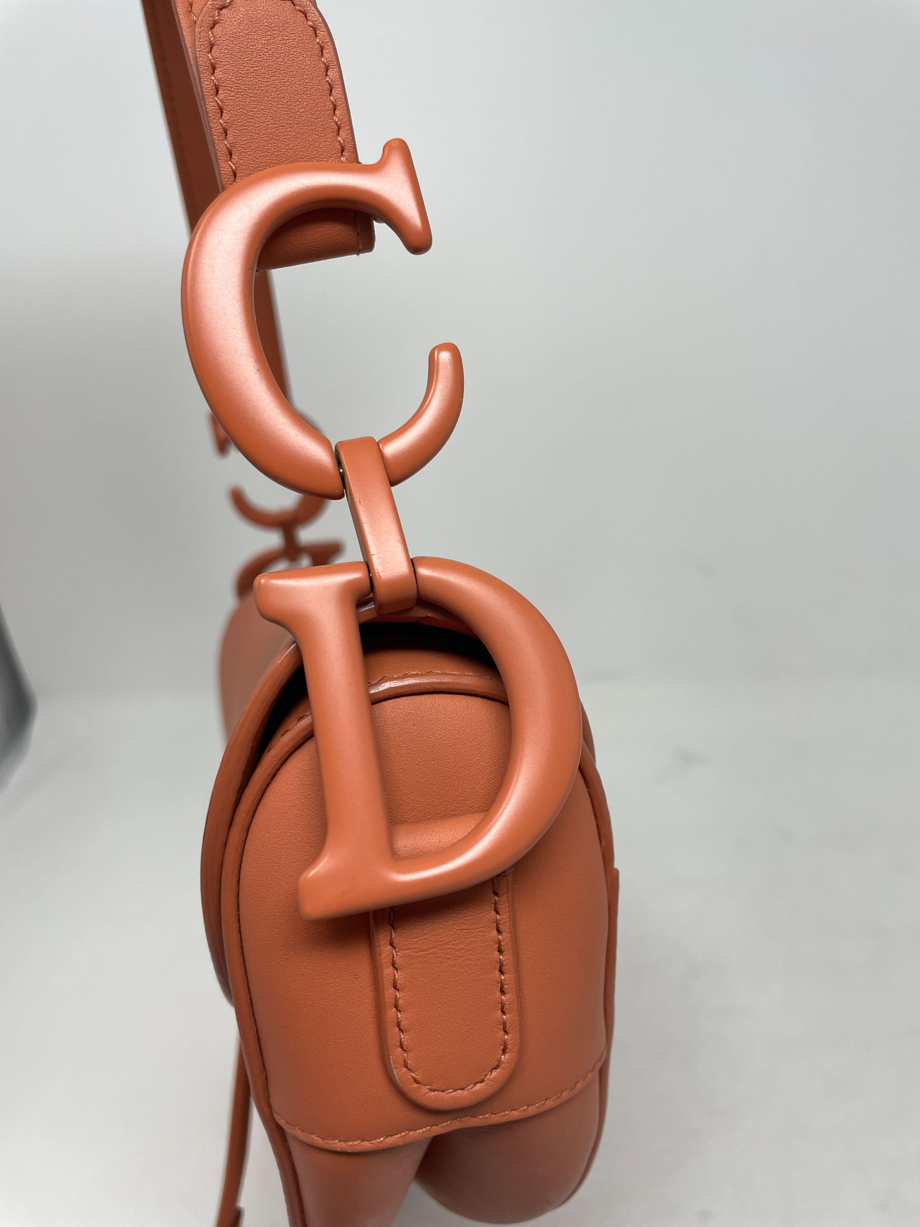Dior Orange Medium Saddle Bag