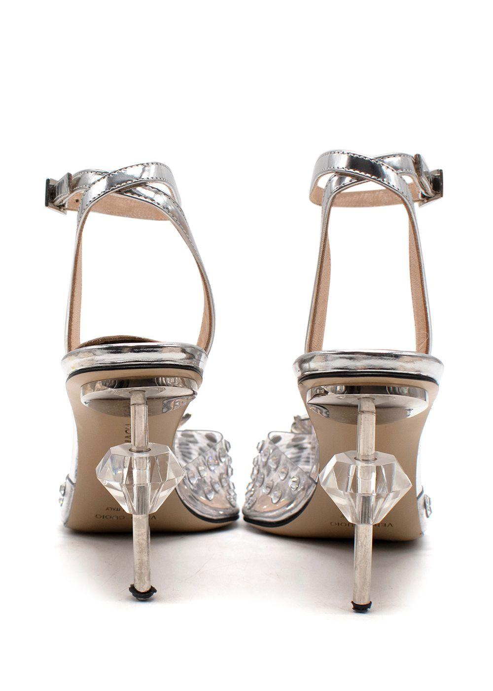 Mach & Mach Perspex Crystal-Embellished Stiletto Pumps