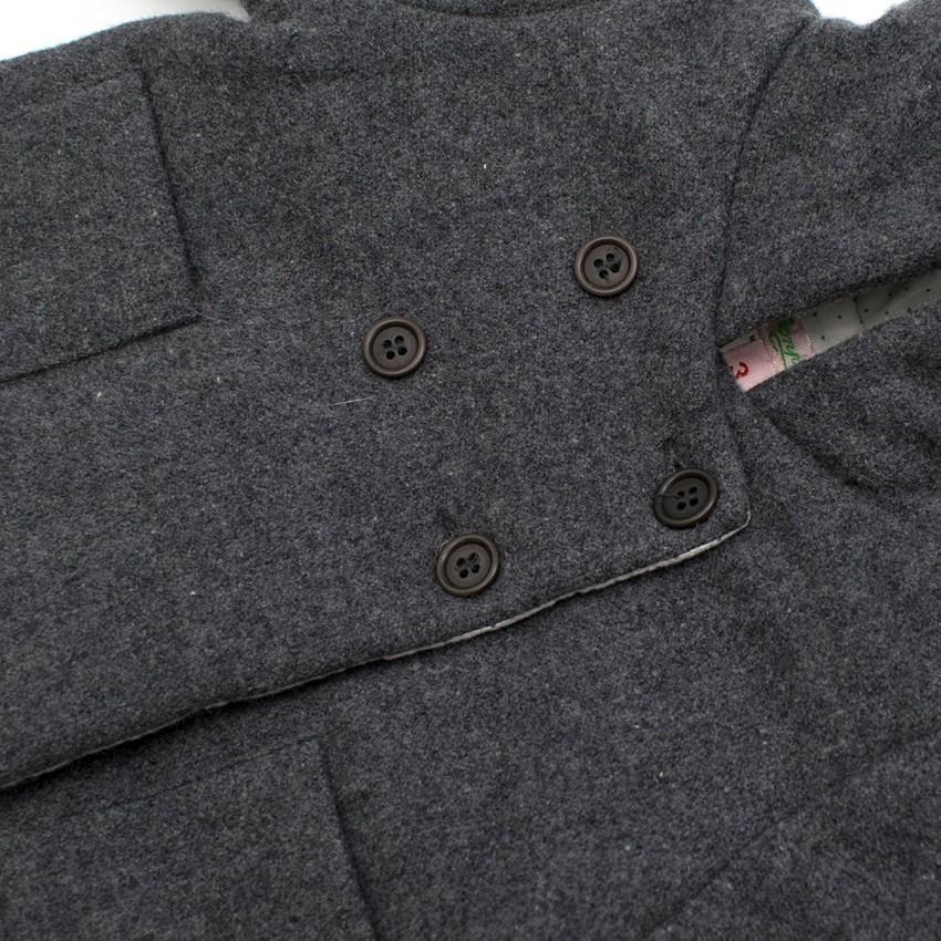 Bonpoint Girls' Grey Wool-blend Hooded Coat
