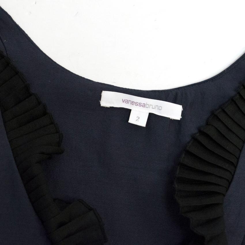 Vanessa Bruno Navy Dress with Black Frill