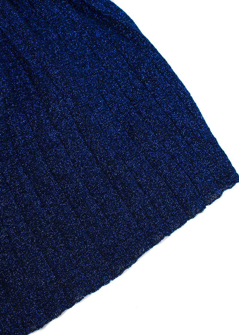 Missoni Metallic Blue Pleated Midi Skirt
