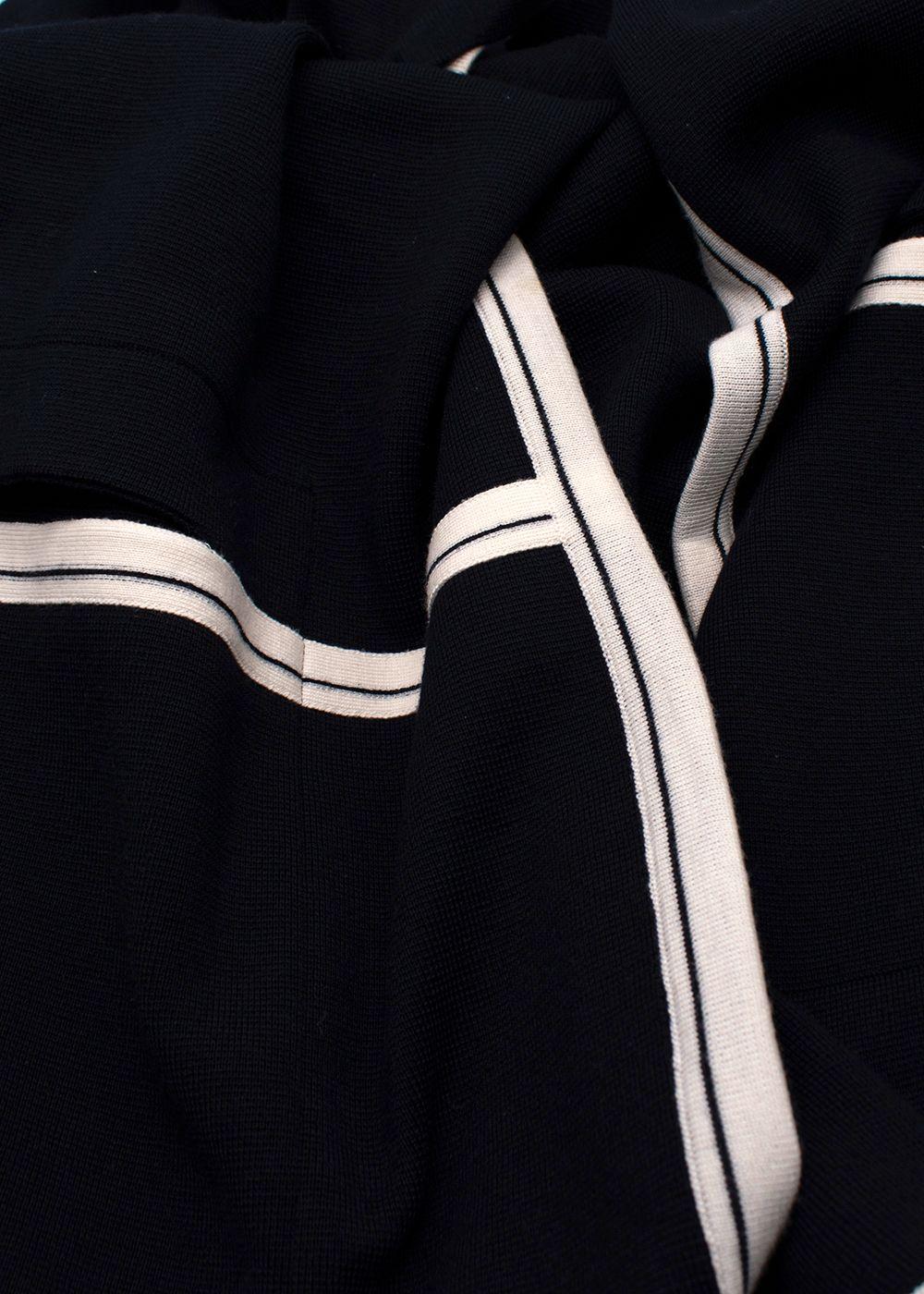 Chloe Navy Oversized Two-tone Wool Cape