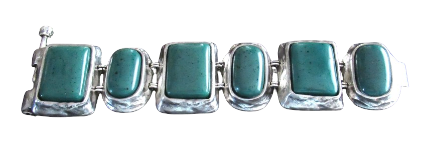 Saint Laurent Vintage  1985 Green Cabochon Bracelet