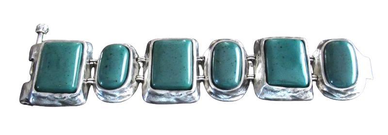 Saint Laurent Vintage  1985 Green Cabochon Bracelet