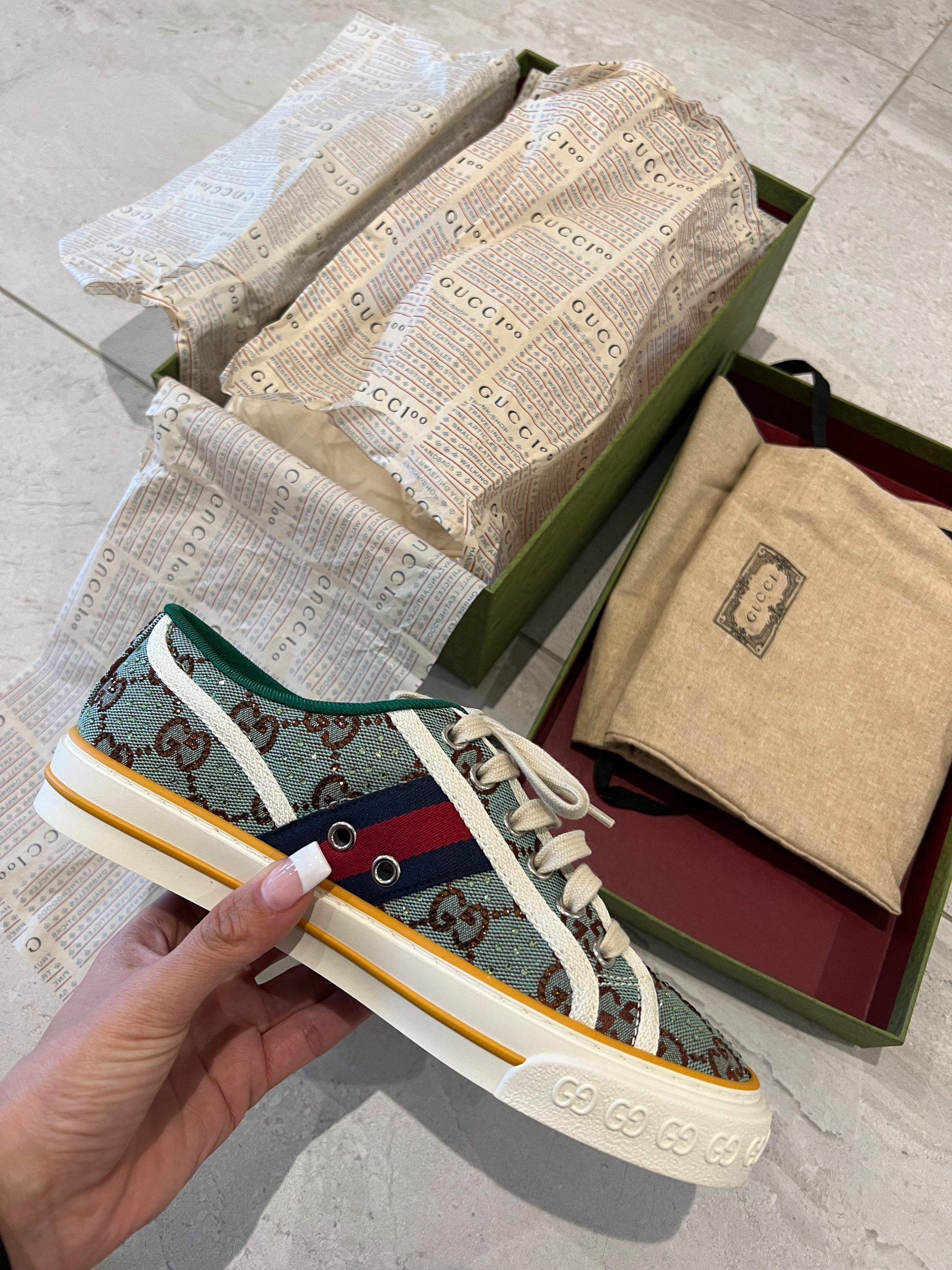 Crystal Embellished GG Sneakers