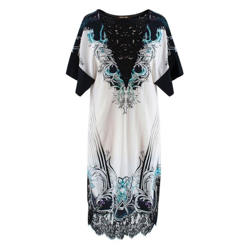 Roberto Cavalli Printed Embroidered Shift Dress