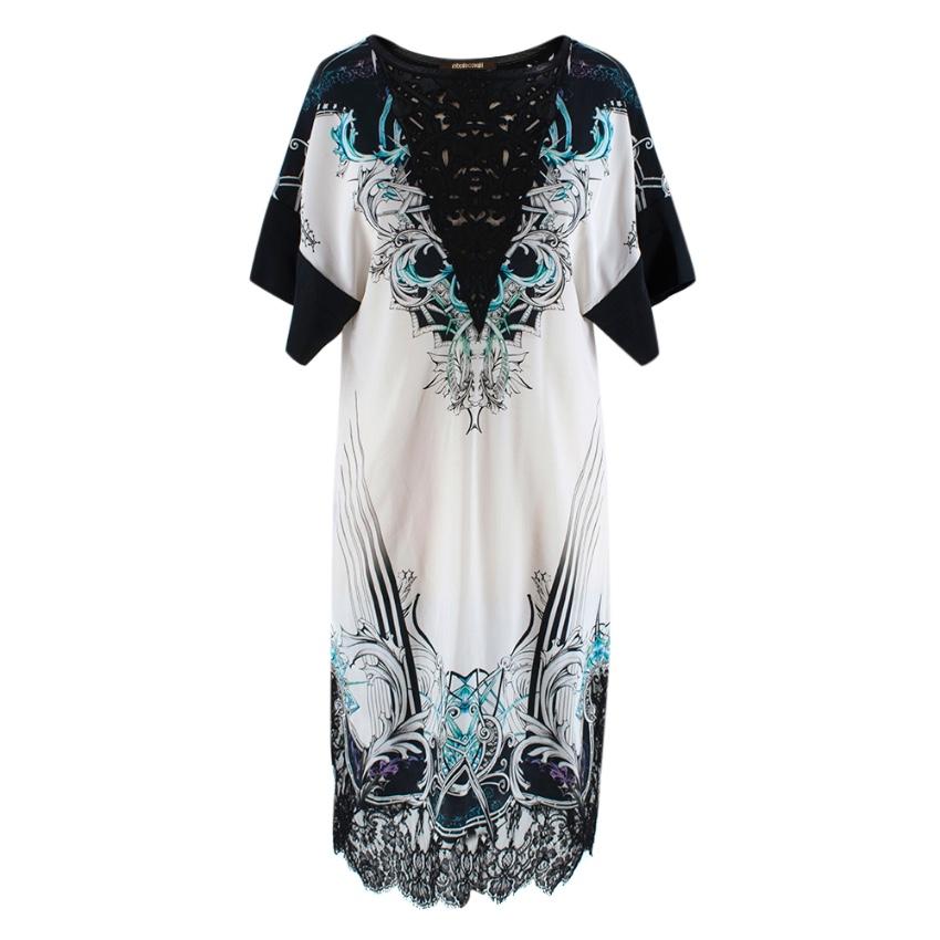 Roberto Cavalli Printed Embroidered Shift Dress