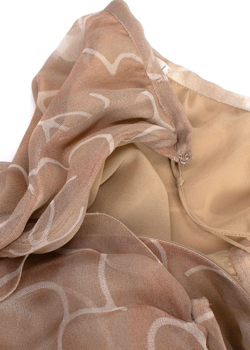 Chanel Vintage Silk Chiffon Camellia-Print Skirt