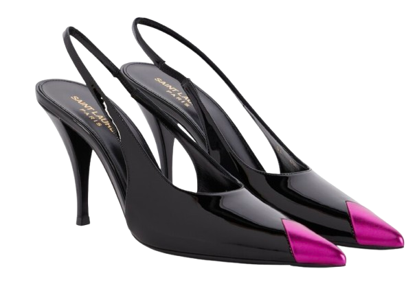 Black Patent Vesper Slingback Pumps