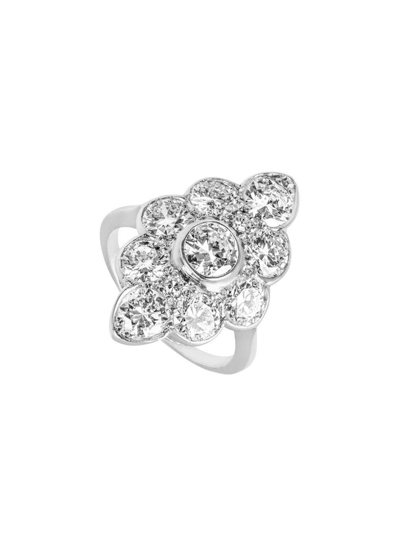 18k White Gold Diamon Navette Ring