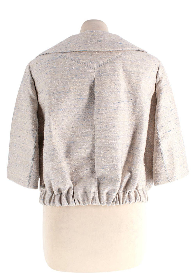 Louis Vuitton Vintage Beige Silk Jacket and Skirt Suit