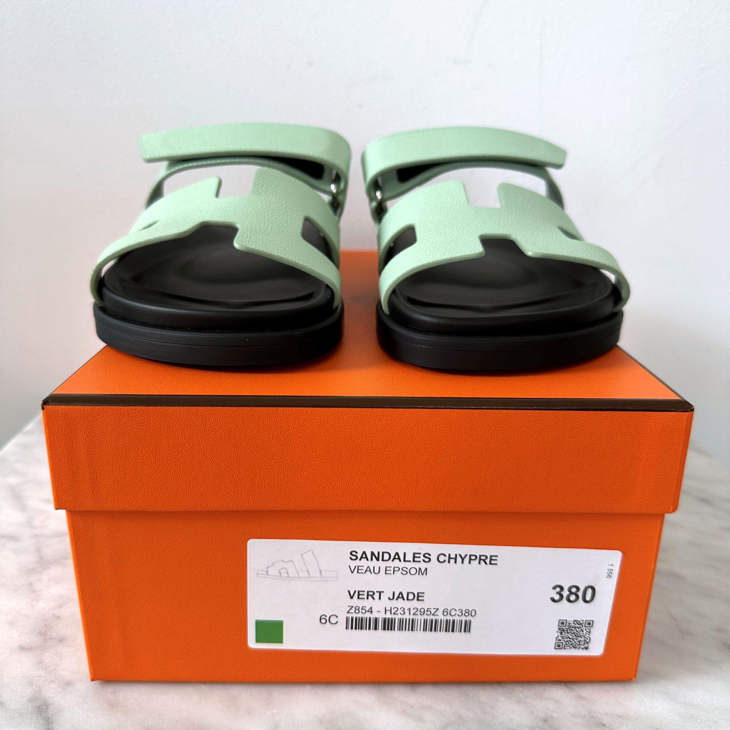 Hermes Vert Jade Chypre Sandals