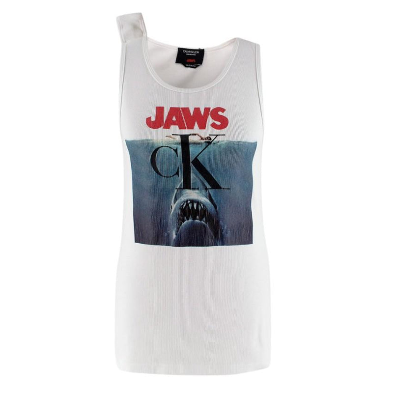 Calvin Klein 205W39NYC Jaws-print Ribbed Stretch-cotton Tank Top