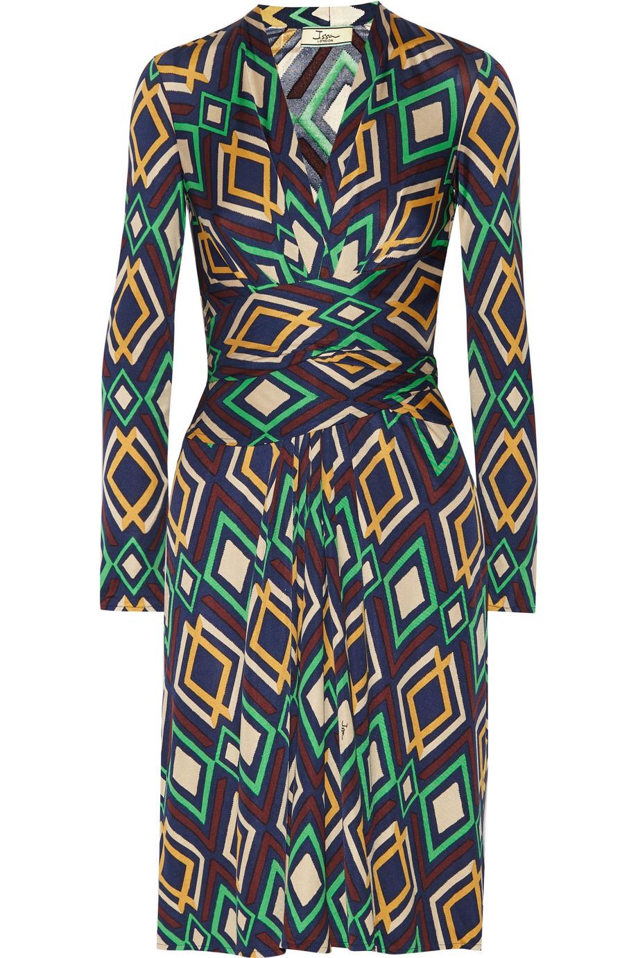 ISSA LONDON DIAMOND PRINT SILK JERSEY DRESS NEW WITH TAG UK8 US4