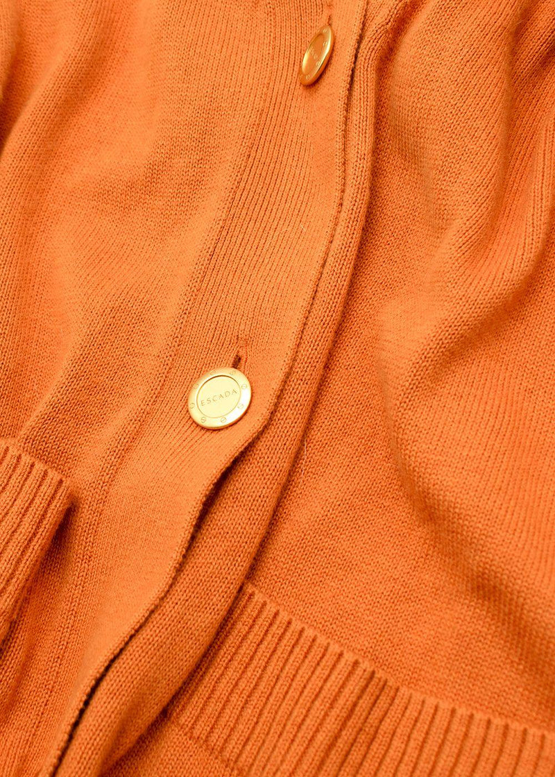 Escada Pumpkin Orange Knit Cardigan