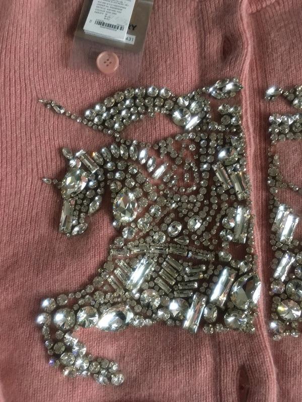 Burberry Pink Crystal Embellished Cardigan