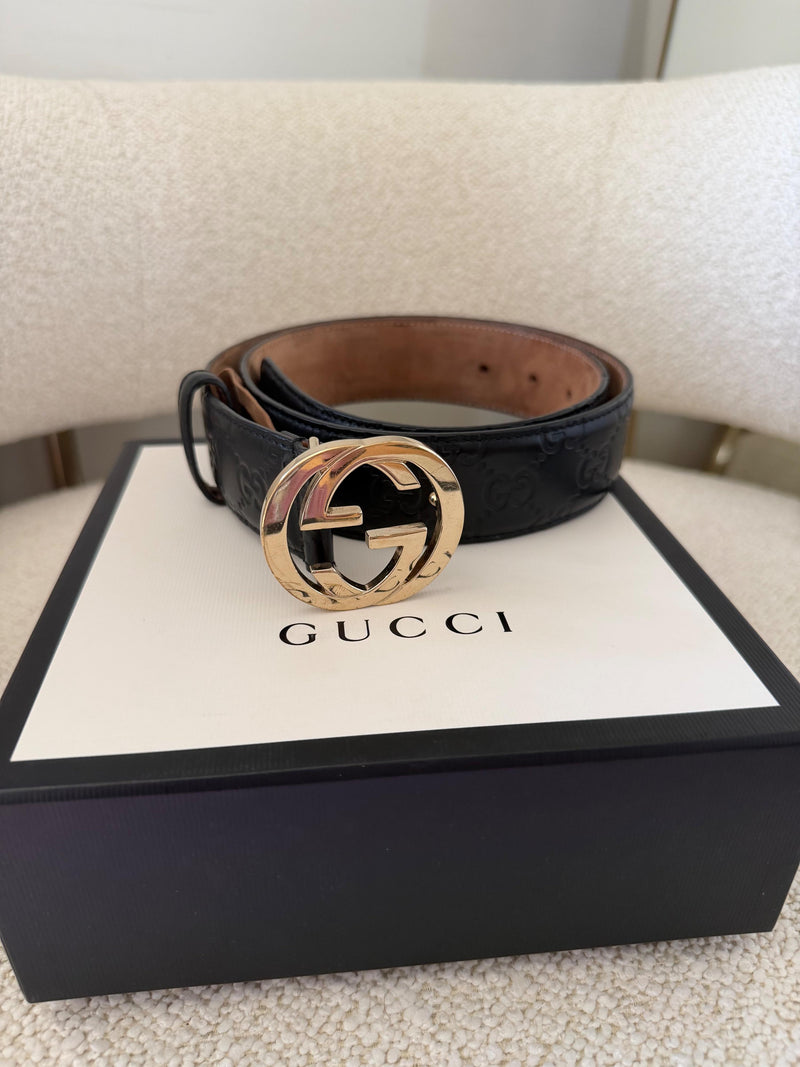 Gucci Black Leather Belt