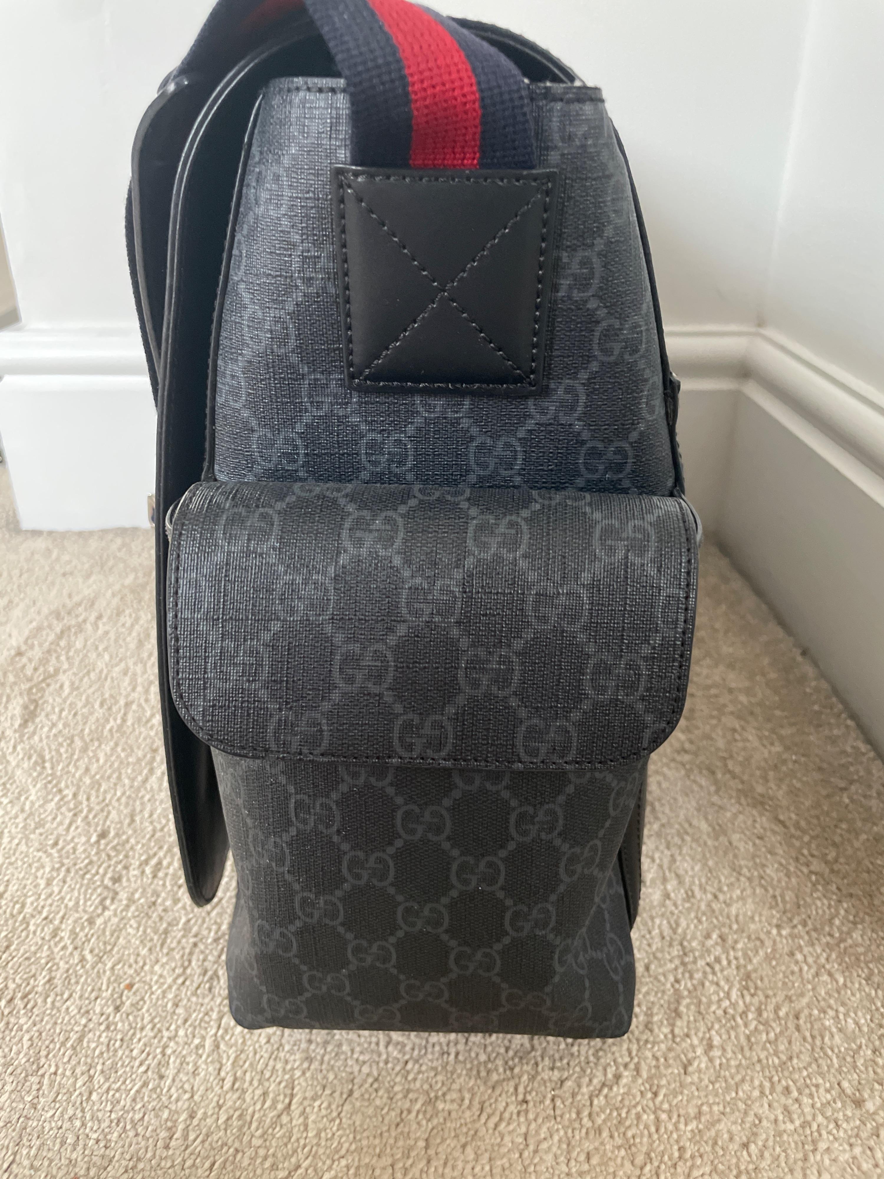 Black GG Monogram Canvas Changing Bag