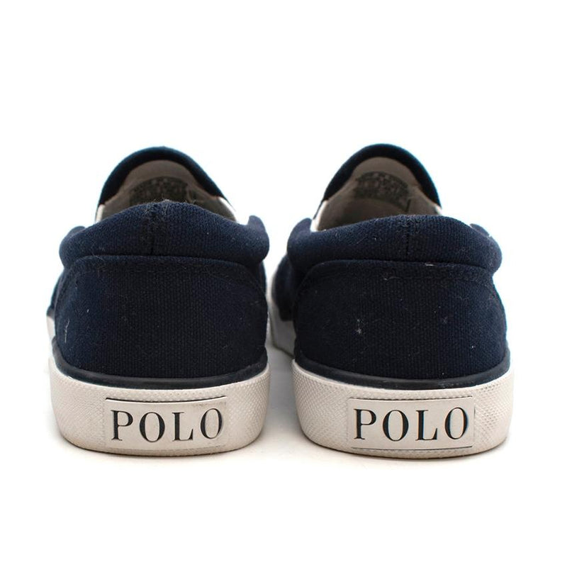 Polo Ralph Lauren Navy Canvas Pony Logo Trainers