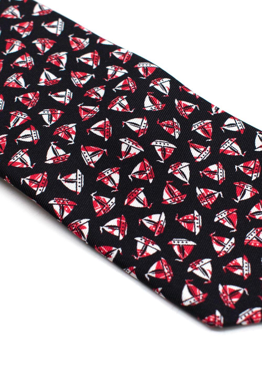 Prada Sailing Boat Silk Tie