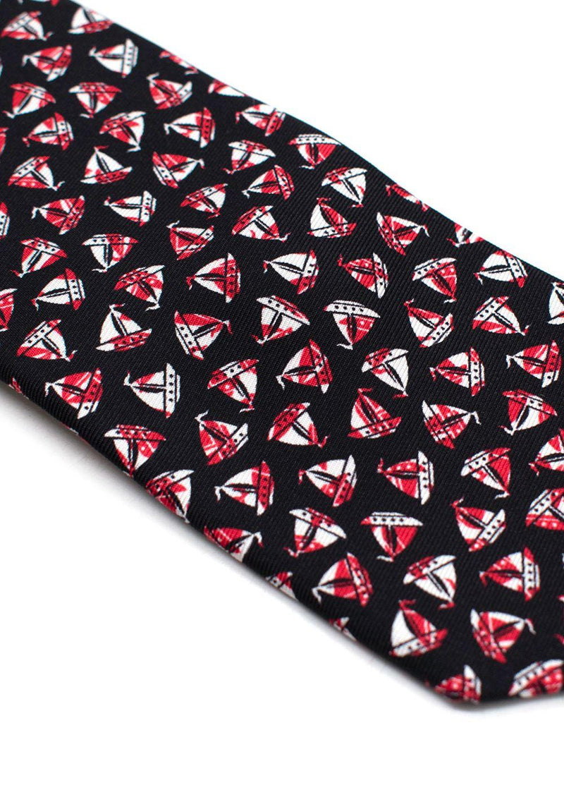 Prada Sailing Boat Silk Tie
