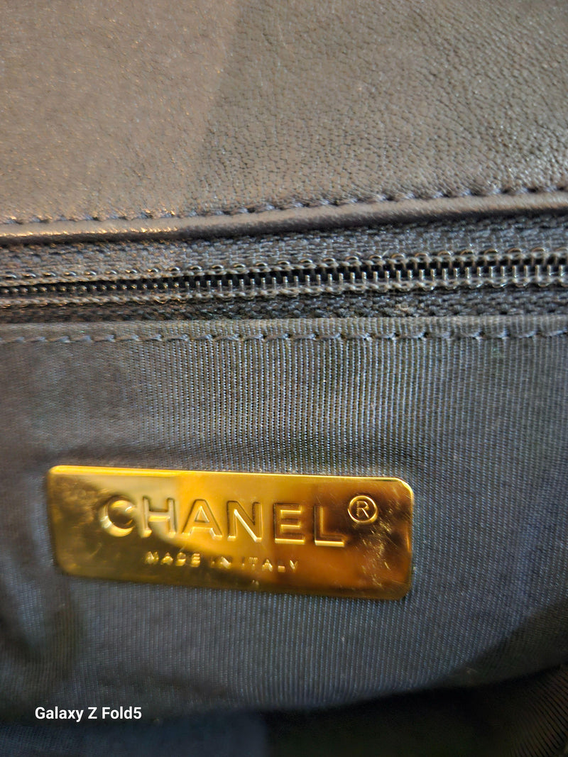 Chanel Navy Blue 19 Large Flap Bag
