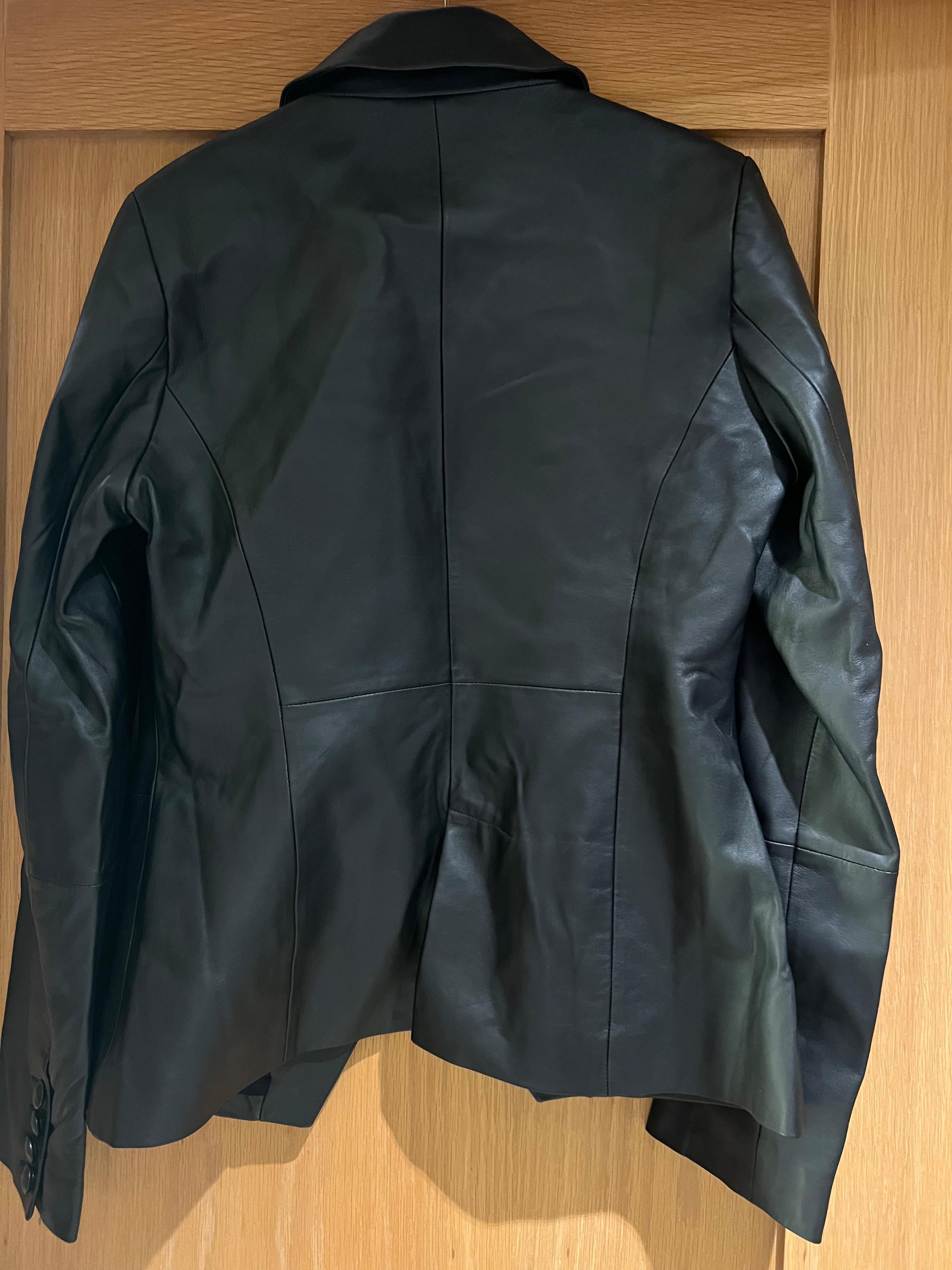 Aventura Double-breasted Leather Blazer