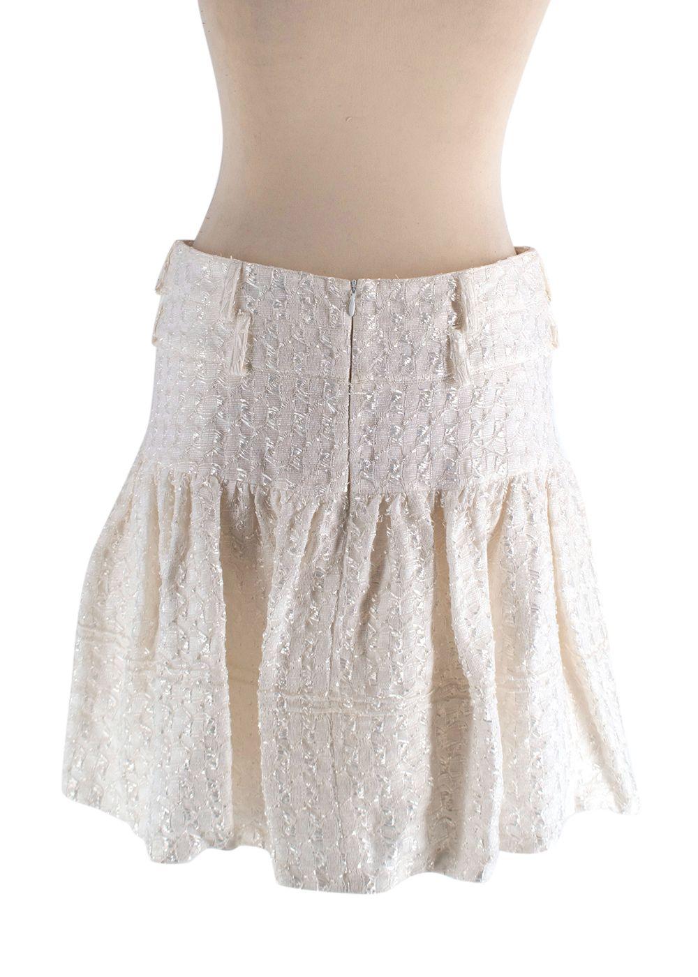 Dior White Pleated A Line Mini Skirt