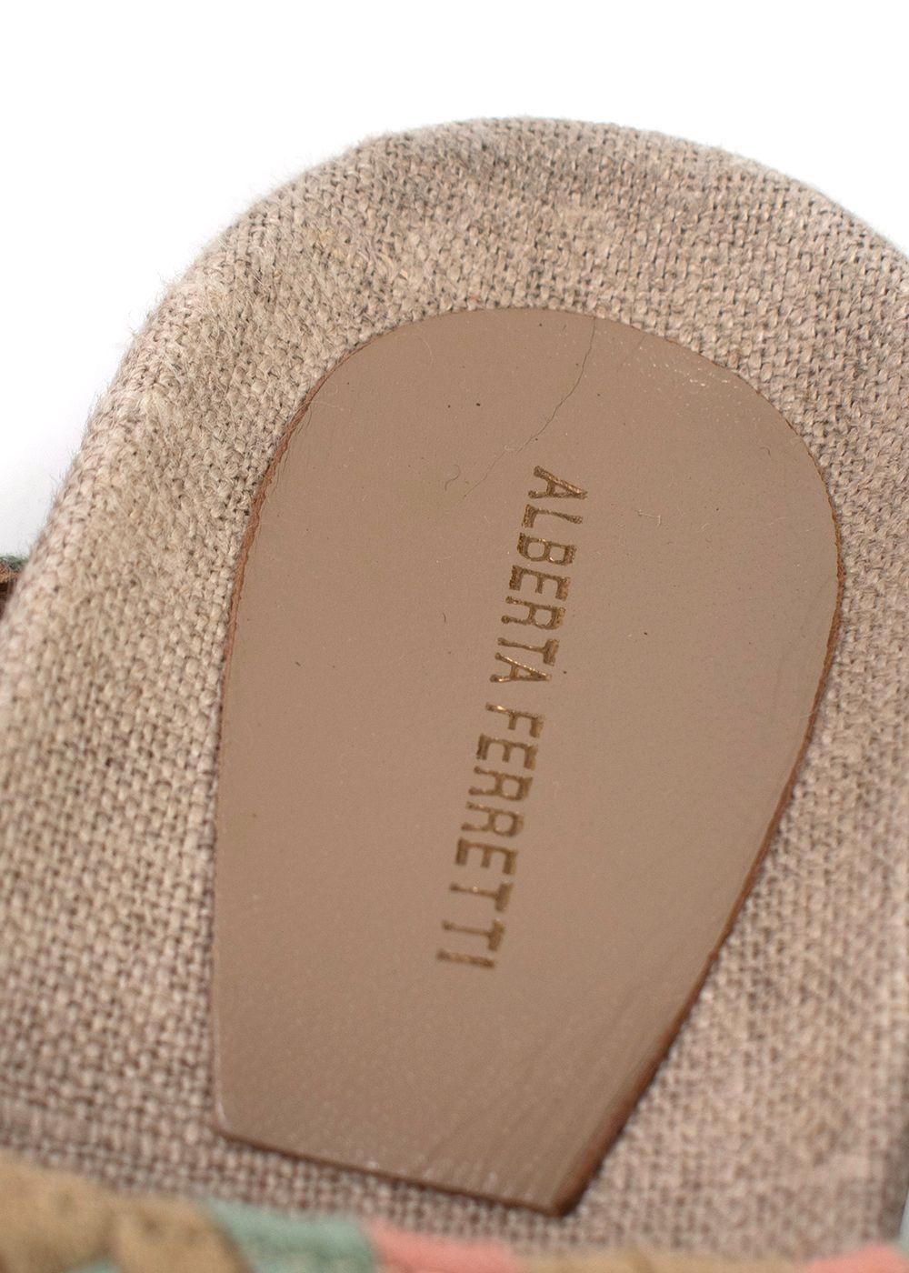 Alberta Ferretti Woven Beige Sandals