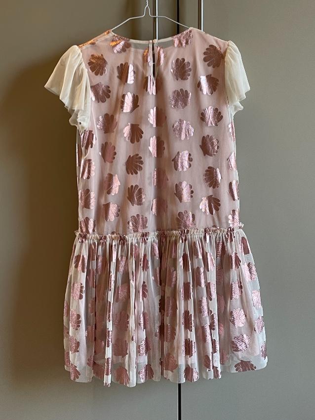 Stella McCartney Kids 12Y Pink Ruffled Shell Print Dress