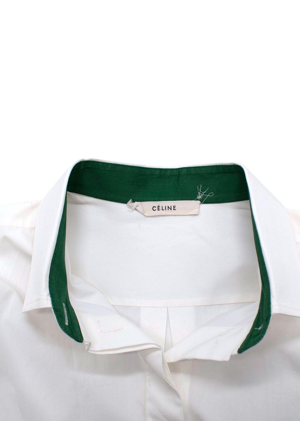 Celine White Collared Cotton Shirt