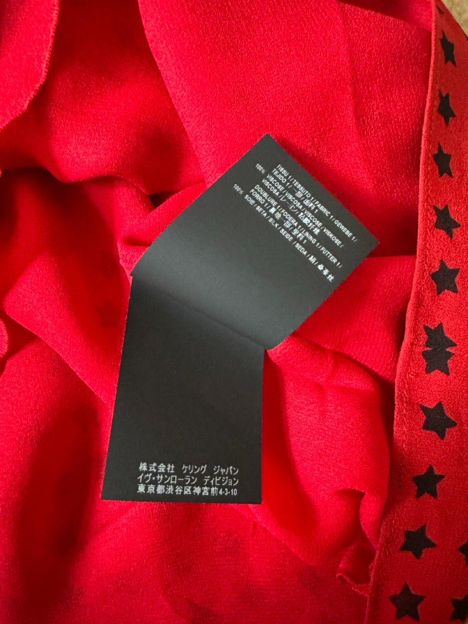 Saint Laurent Red Star Print Mini Dress