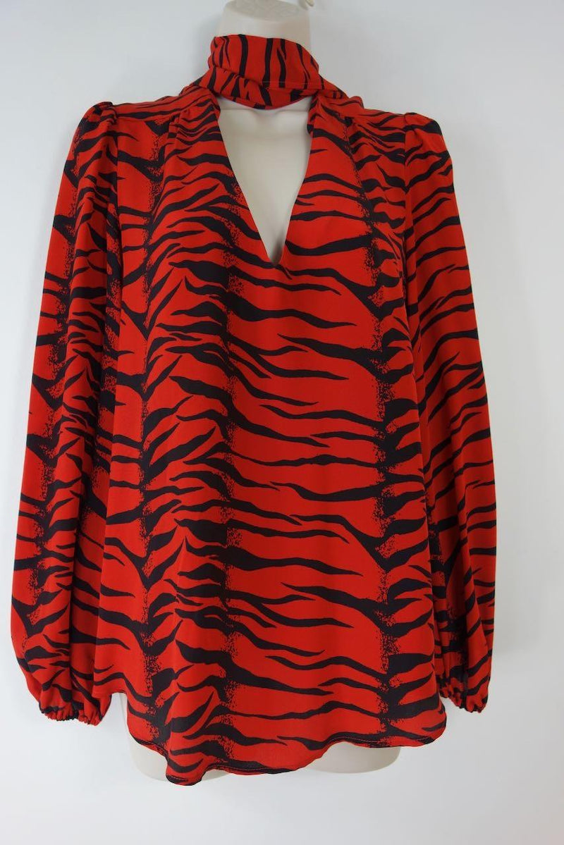 Moss Pussy-bow Tiger-print Silk-crepe Blouse