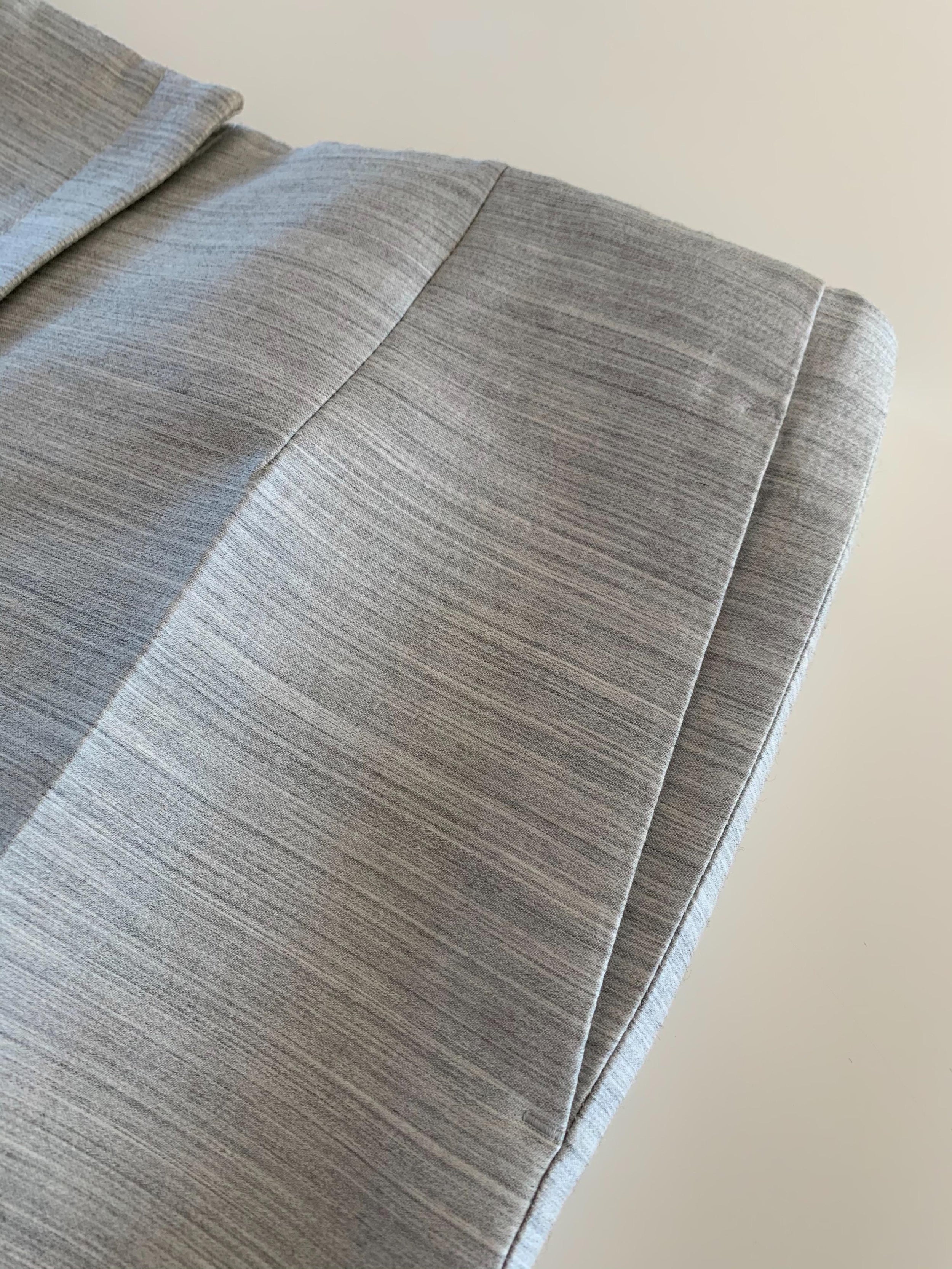 Grey Marl Wool Cropped Crease-Front Trousers