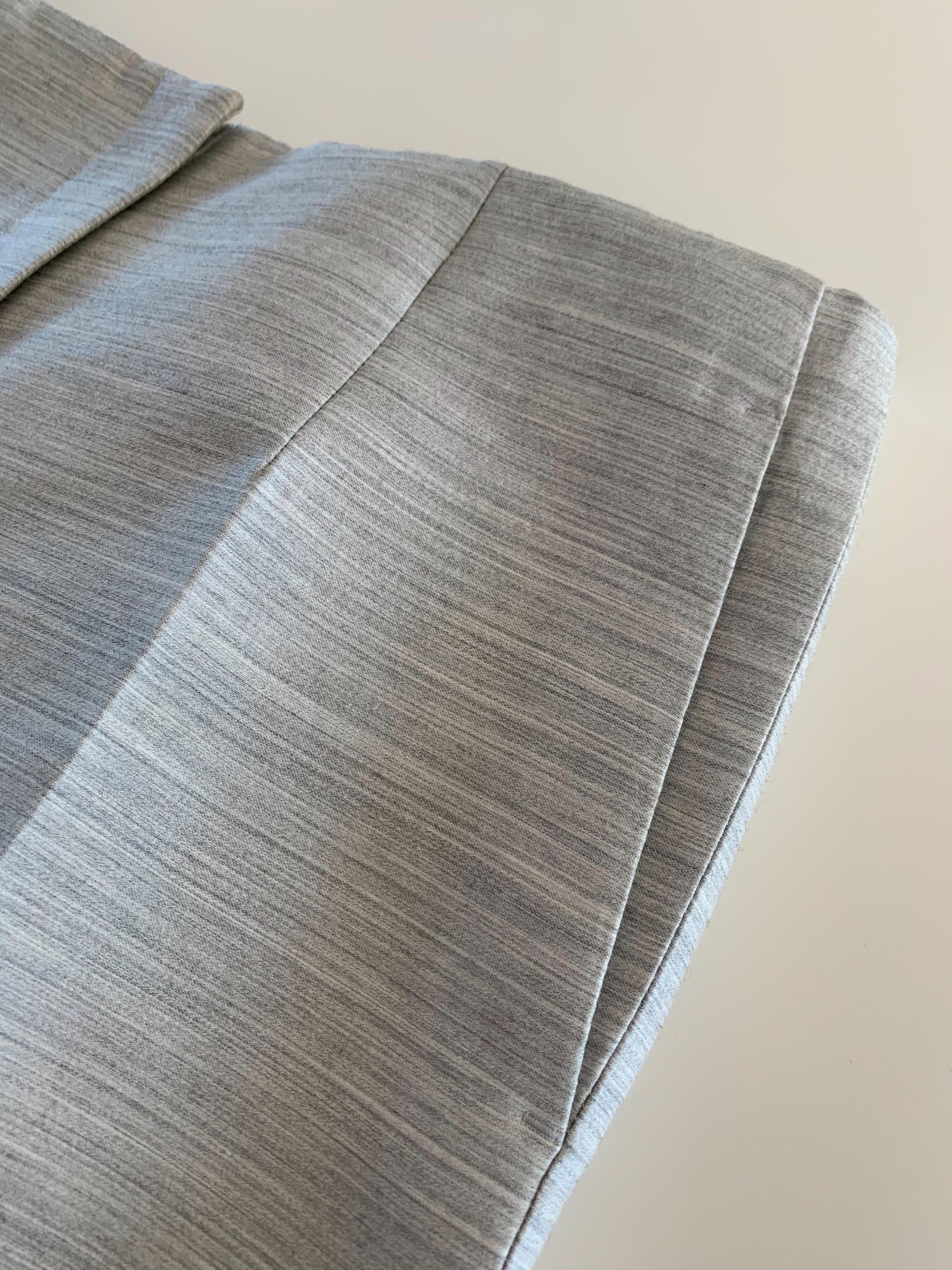 Grey Marl Wool Cropped Crease-Front Trousers