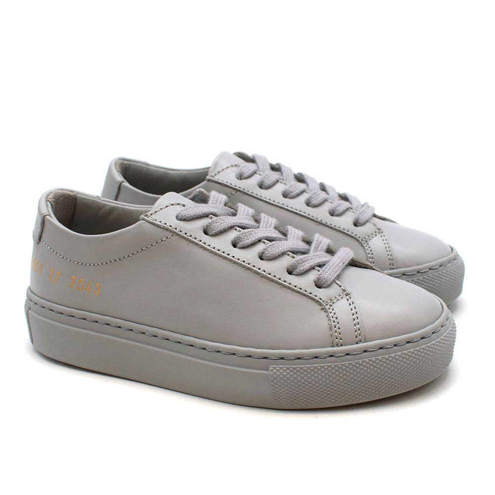 Achilles Grey Leather Trainers