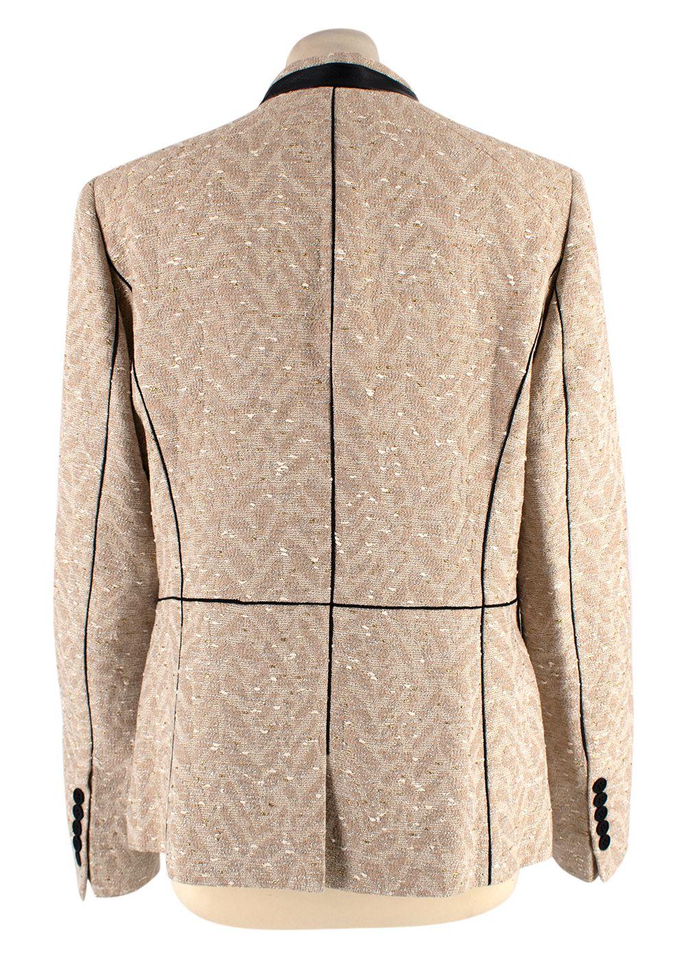 Zadig & Voltaire Deluxe Leather Trim Gold Blazer