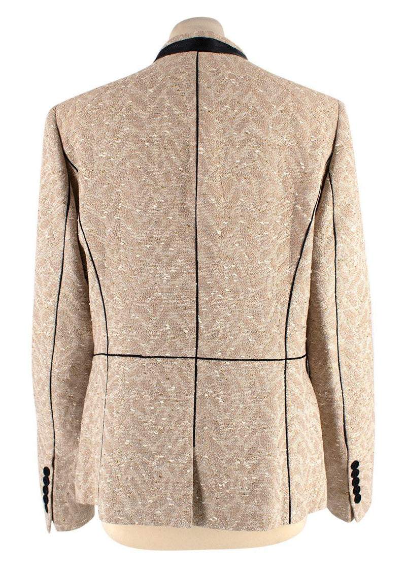Zadig & Voltaire Deluxe Leather Trim Gold Blazer