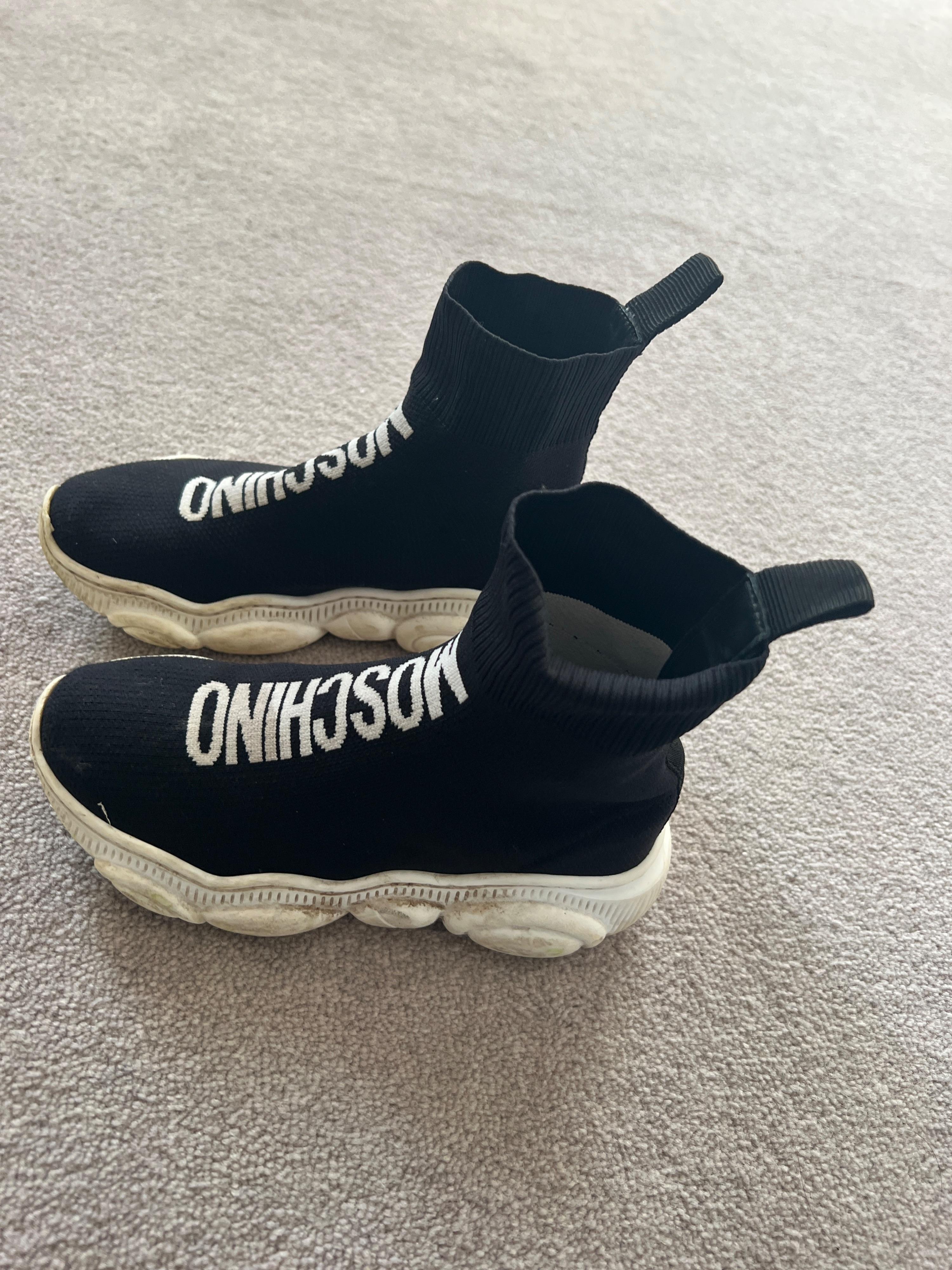 Moschino Kid's Black Sock Trainers