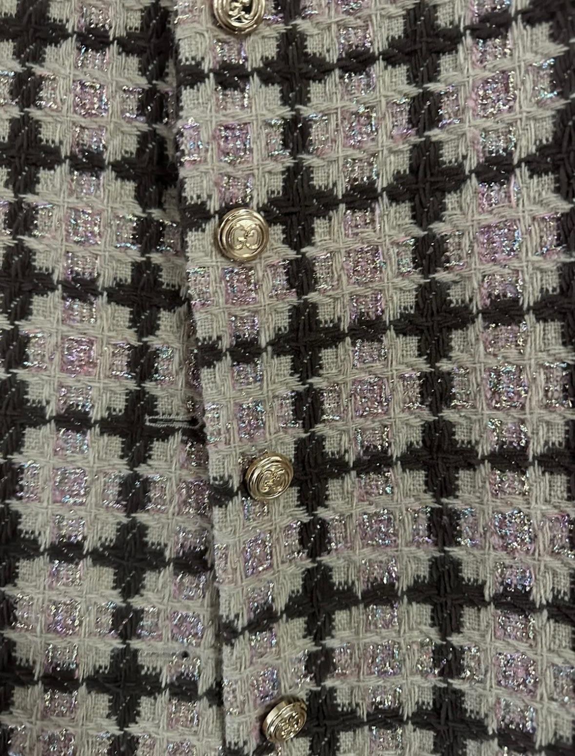 Gucci Brown Checked Tweed Jacket